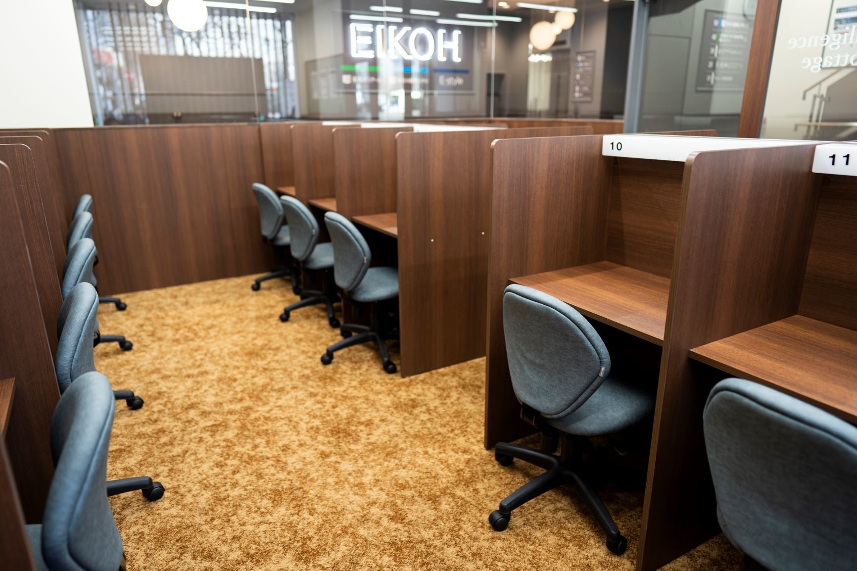 自習室はブース型なので、学習が捗ります