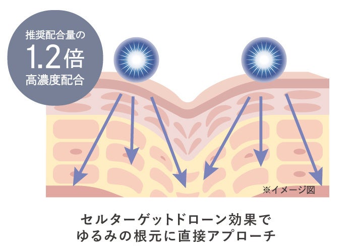※1 ハリのない状態のこと ※2 角質層まで ※3 パルミトイルヘキサペプチド-52、パルミトイルヘプタペプチド-18（ハリケア成分） ※4 うるおいによる