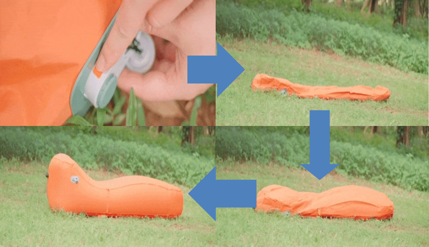 100秒で膨らむエアーベッド