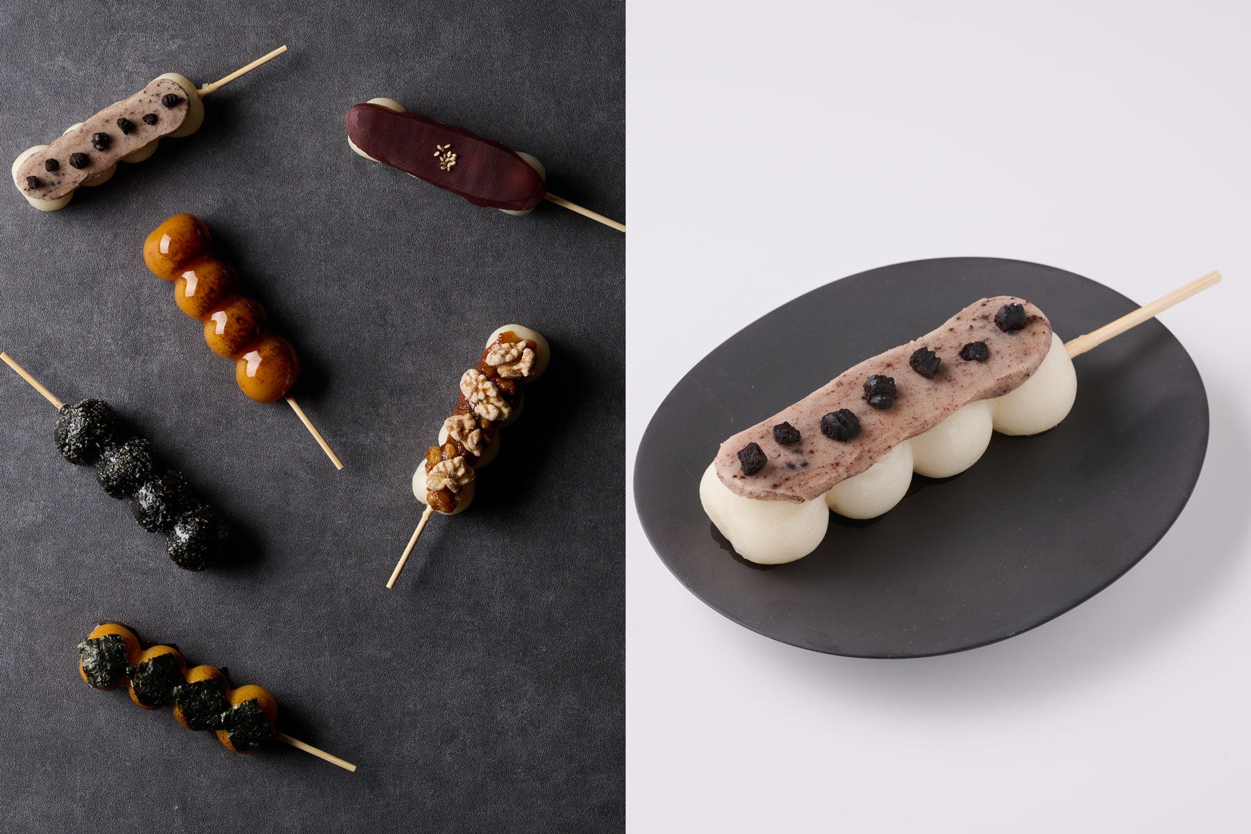 左)Dango全種 ／ 右)代官山店限定クッキークリームだんご