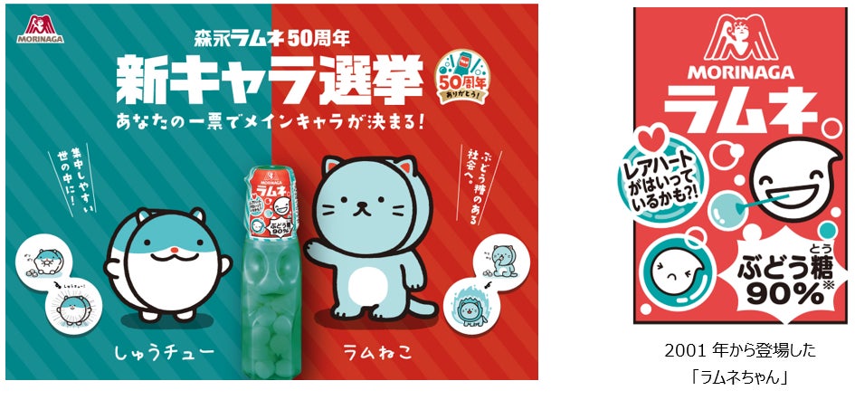 森永ラムネ」 50周年記念!かわいすぎる選挙戦。公式キャラを一新「新