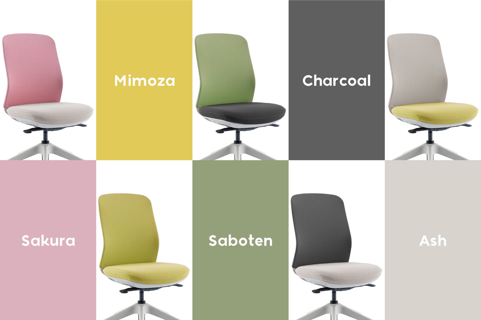 オフィスチェア ミレアナ 背面：サクラ/座面：ミモザ 組立品〔代引不可〕 ミレアナ 背サクラ・座ミモザ ミレアナ 1脚 関家具(Lapifeli