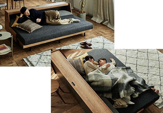 子育て世代に最適！くつろぐ・寝るを1台で実現、フレキシブルに使える