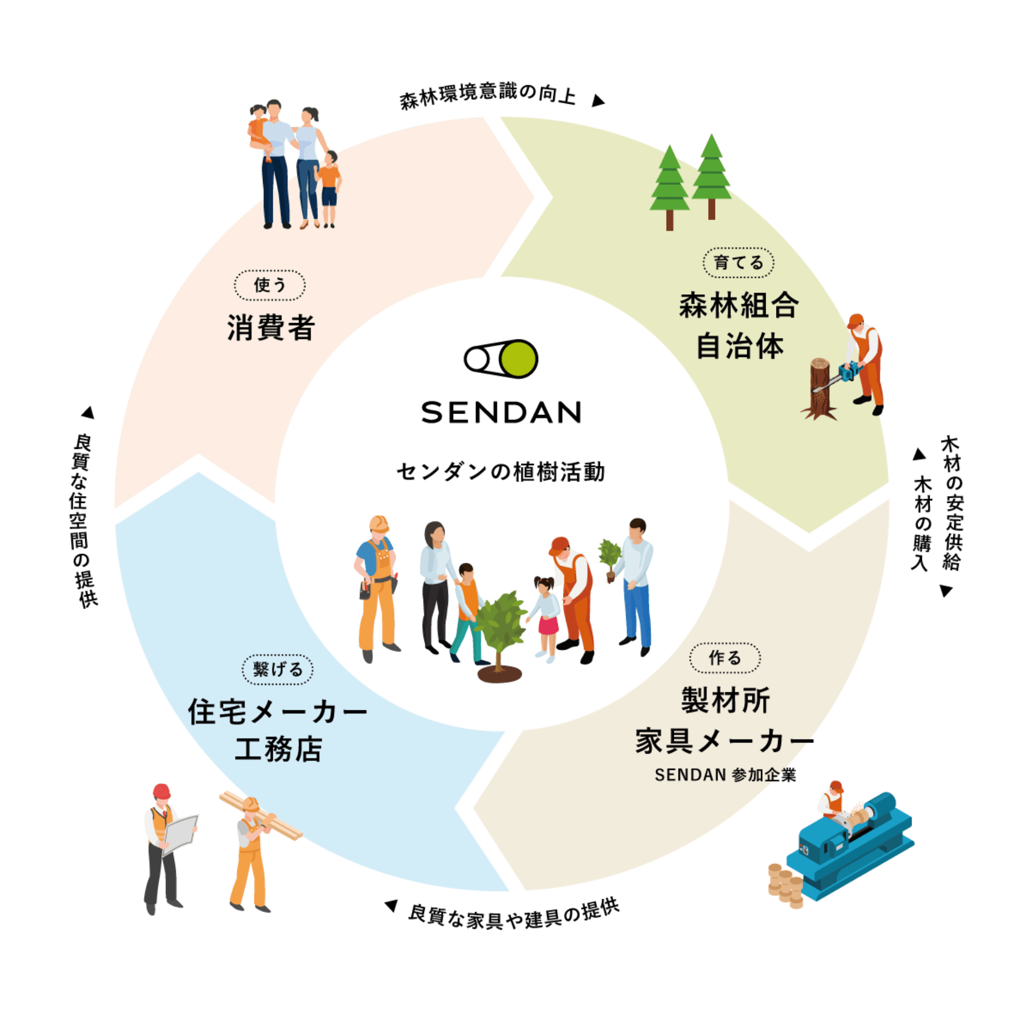 福岡・大川家具工業会が目指すセンダンを用いたサイクル