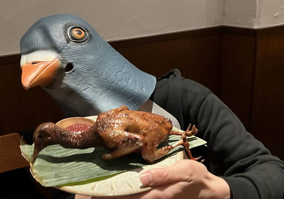 鳩肉屋にて