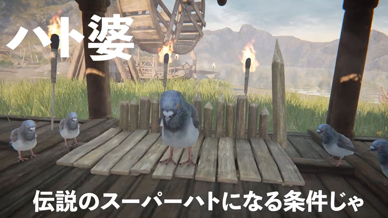 ハト志に助言を与えるハト婆