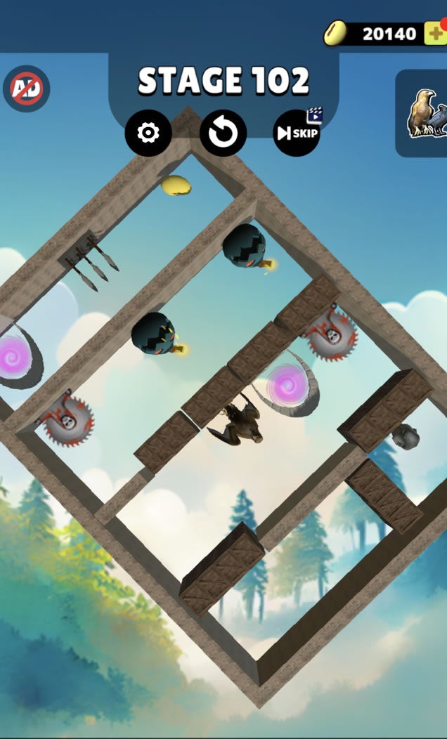 画面全体が回転し、うまく壁を壊せない