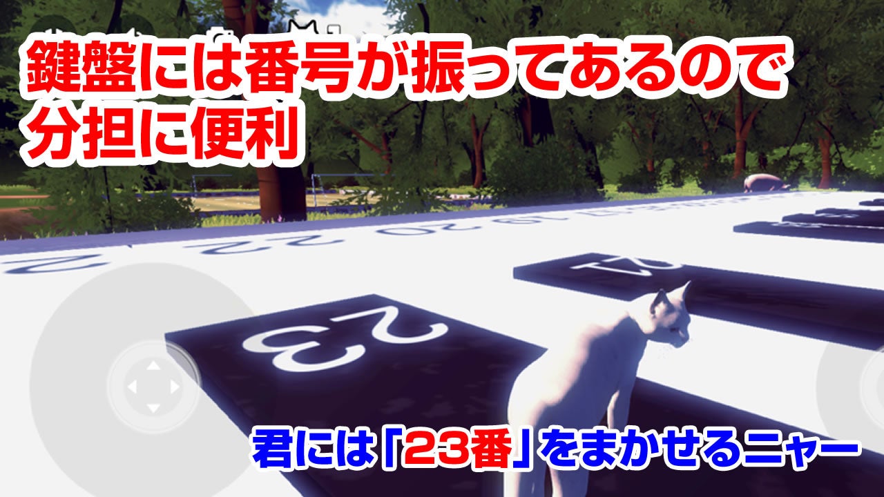 鍵盤に番号がふってあります。