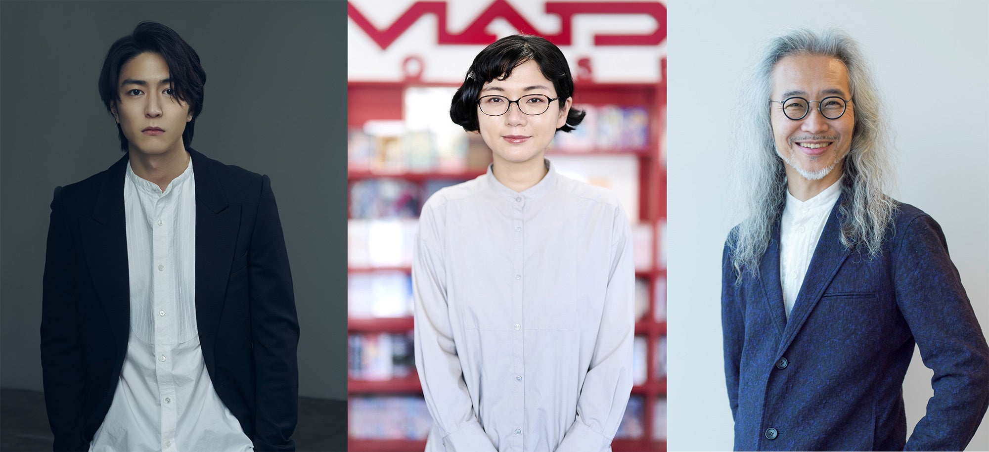 アニメーション部門審査員（左から稲葉友、渡邉こと乃、杉山知之）