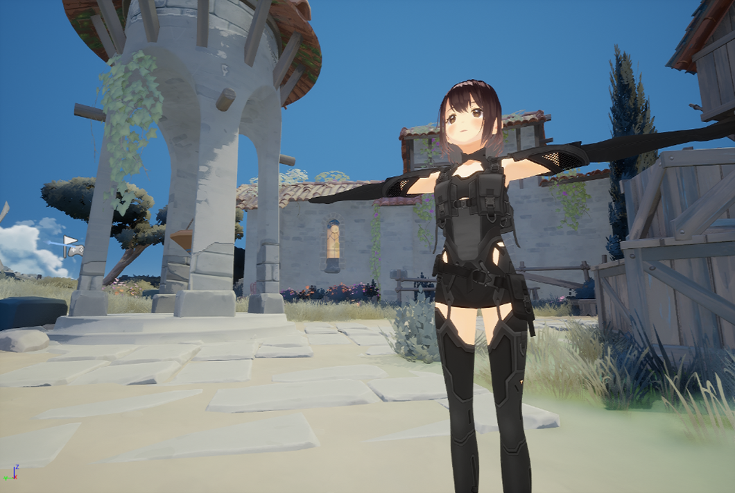 制作イメージ（ゲーム背景にCGキャラクターを載せたもの）