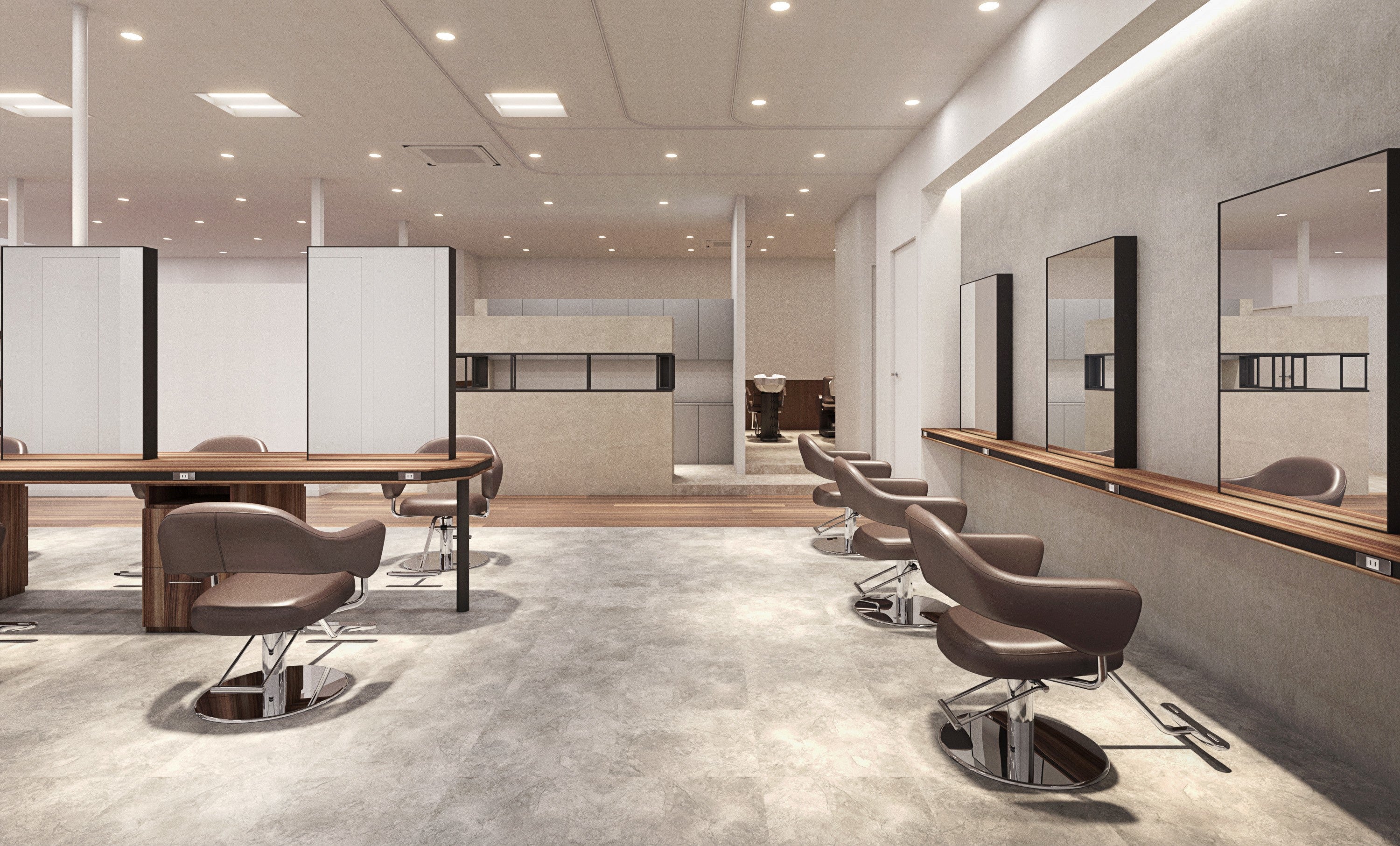 美容室木製店舗カウンター 淡いクリーム色【本日限定最終値下げ】 ZX