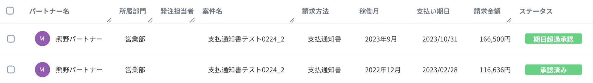 「期日経過承認」ステータス反映イメージ