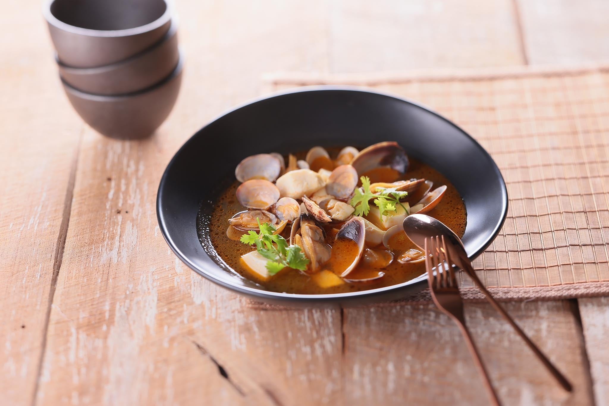 あさりと豆腐のコチュジャンスープ