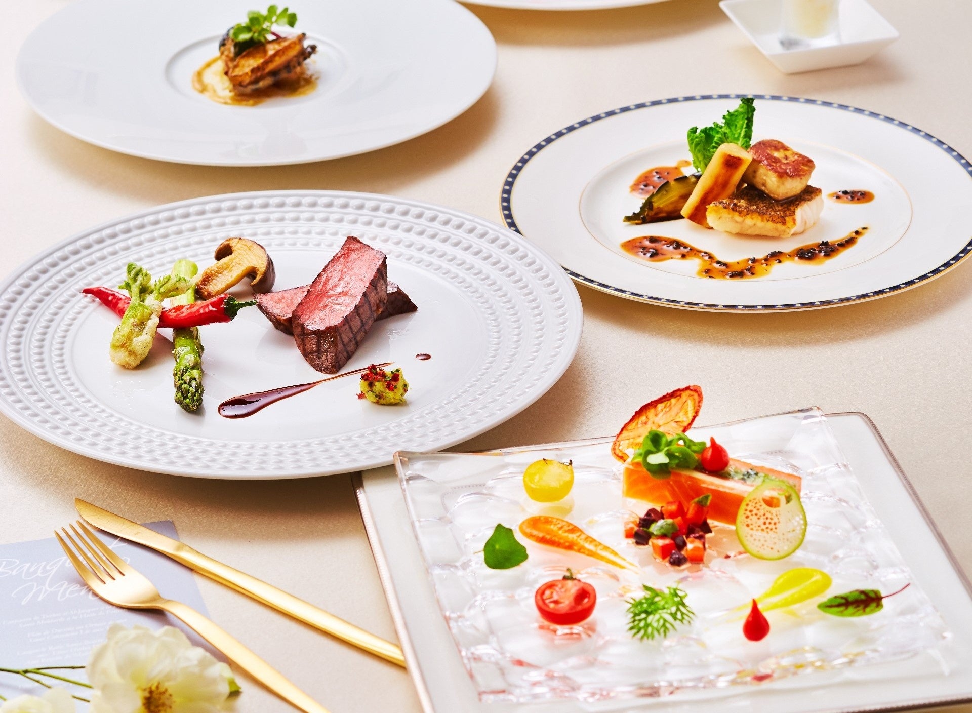 低アレルゲン対応の料理コース