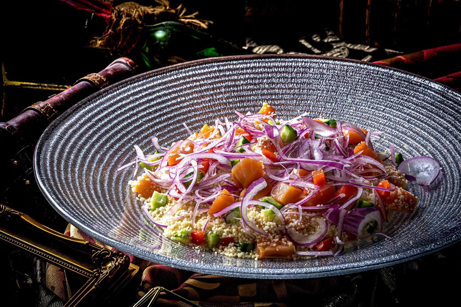 サーモンとアーリーレッドのクスクスサラダ