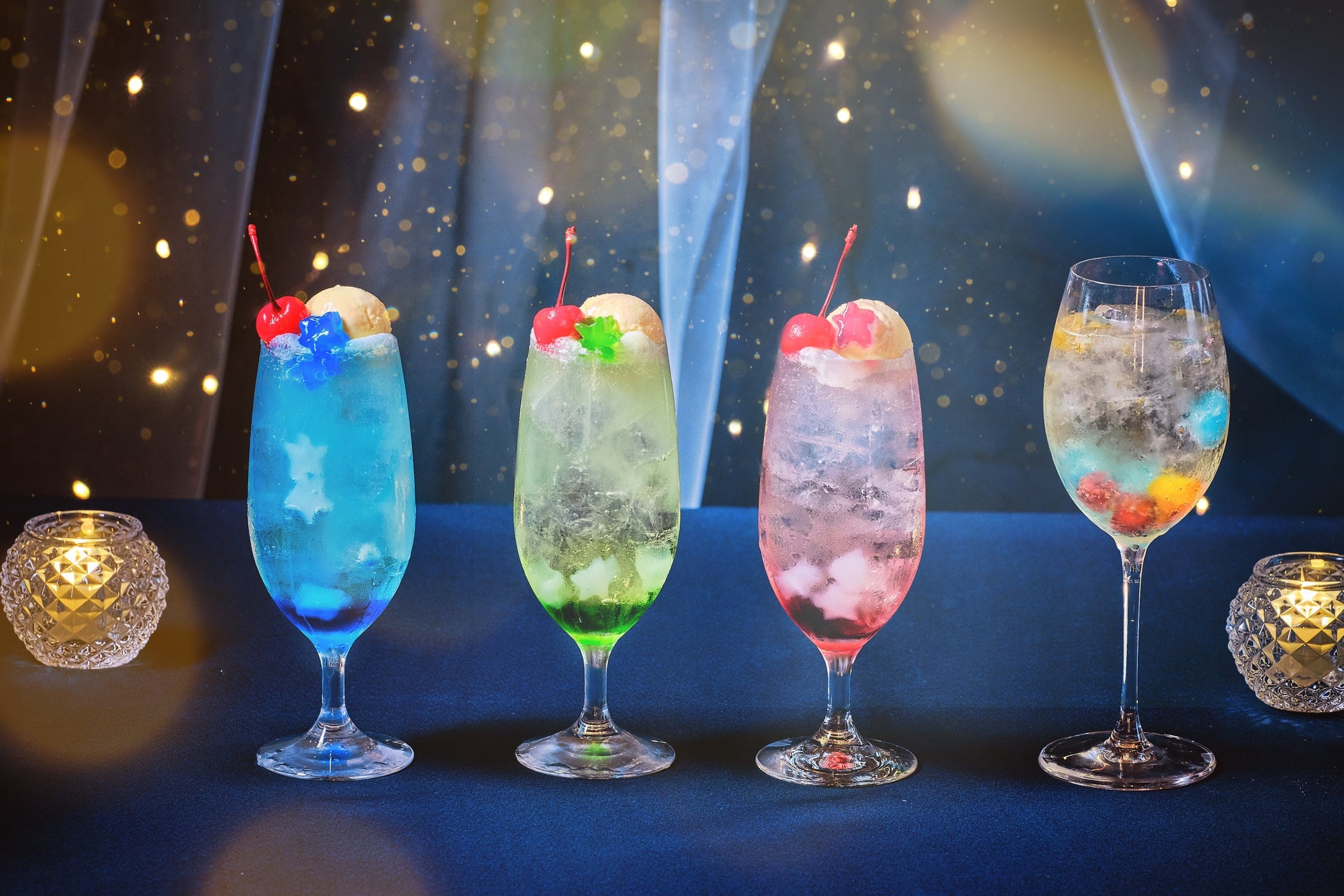 大人のクリームソーダとカラフルジュレポンチ(オプション販売)