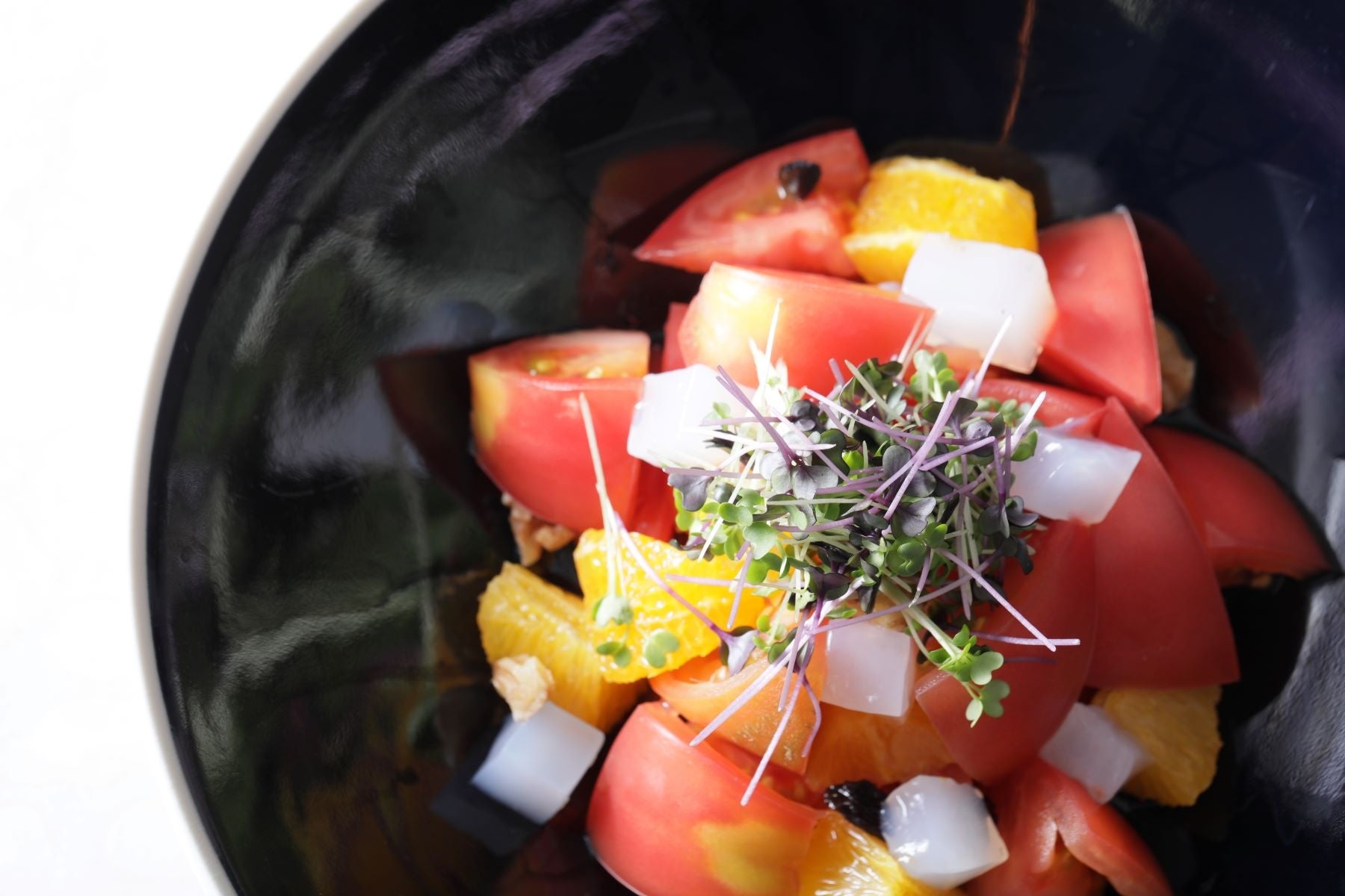 ▲ナタデココを使用したサラダ ▲ナタデココを使用したサラダ