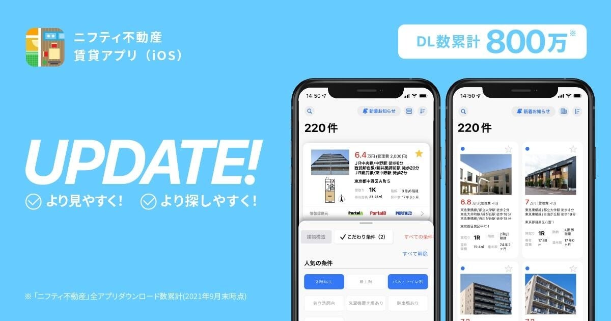 ※左側：外観＋間取り表示モードイメージ、右側：外観のみ表示モード