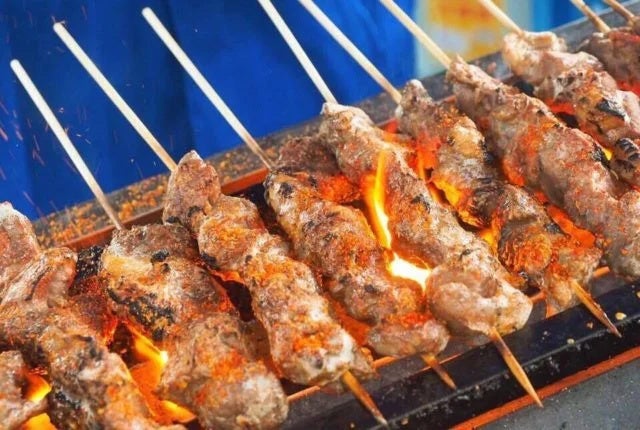 羊串調理写真