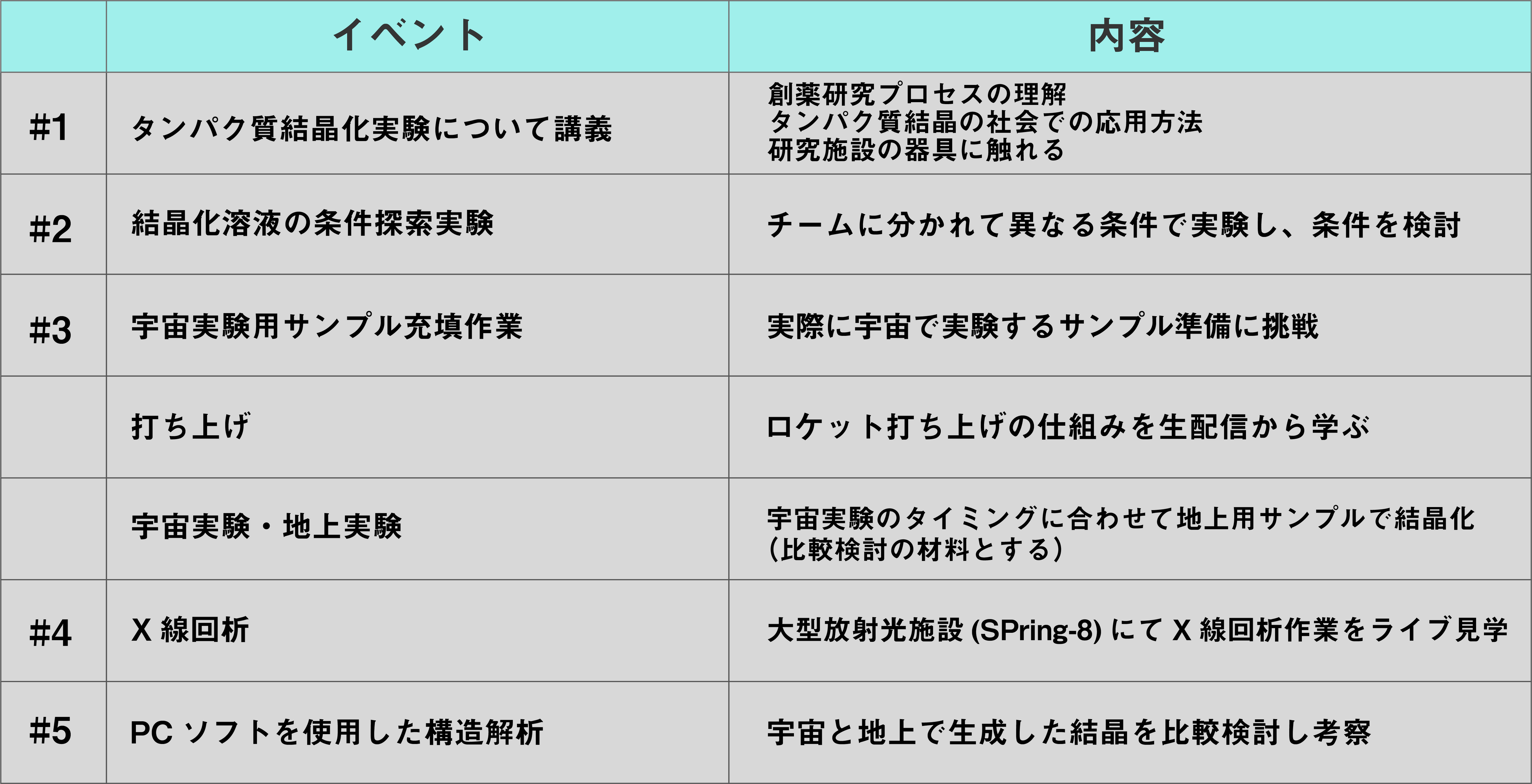 これまでのスケジュールと取り組み