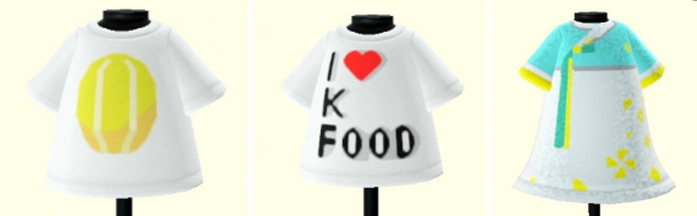 左から、チャメTシャツ、aTシャツ、チマチョゴリ