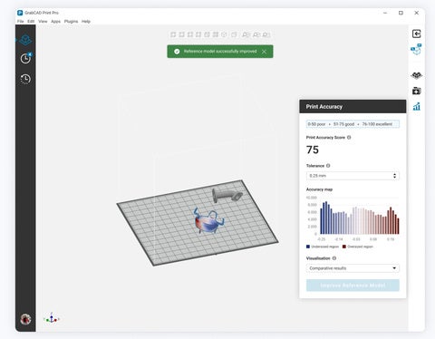 Accuracy Centerを備えたGrabCAD Print Proは、メーカーで必要な調整を行うことができ、アディティブ・マニュファクチャリングのプロセスを高速化しながら材料の無駄を減らすことができる