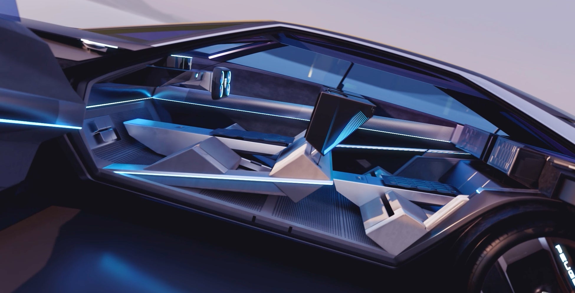 プジョーのコンセプトカー「Inception」のインテリアには、シートからフロアまでベルベット生地が使用されており、ストラタシスの3DFashion™テクノロジーで製作された見事な3Dパターンが特徴です。