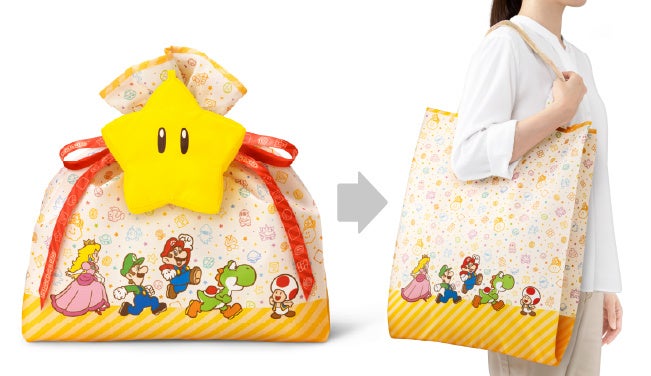 スーパーマリオ　ラッピング×エコバッグ （マリオキャラクターズ）オープン価格