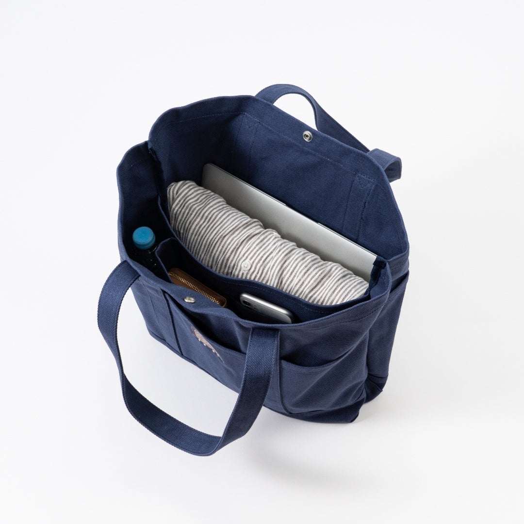 トートバッグＭ（ハリネズミ・ネイビー）