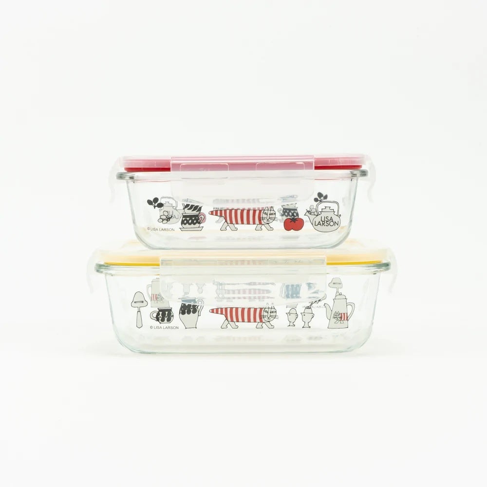 （上）耐熱ガラス保存容器 S（下）耐熱ガラス保存容器 M