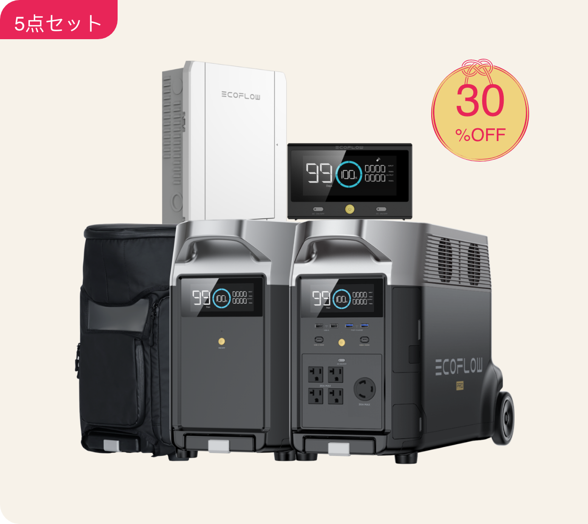 【新品未開封】3点セット　エコフロー　2 専用バッグ　110Wソーラー 新品未開封】3点セット エコフロー 2 専用バッグ 110Wソーラー