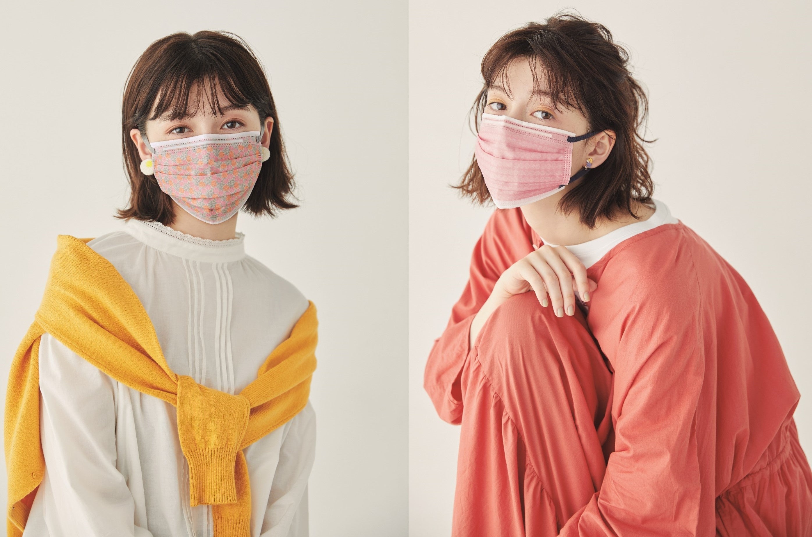 希少　世界限定生産品　ウェッジウッド クラリスクリフ　フェイスマスク　おまとめ FANCYSHARP MASK マスク 不織布 立体 おしゃれ 50枚 3D カラー