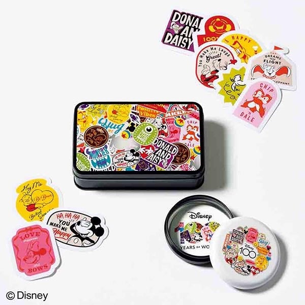 Disney100 ステッカー&缶ケース2個セット 『GLOW』2023年3月号増刊付録/1300円(税込)