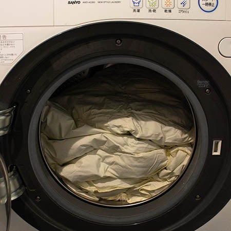 9kg容量の洗濯機に投入。6kgの目安線以下のボリューム