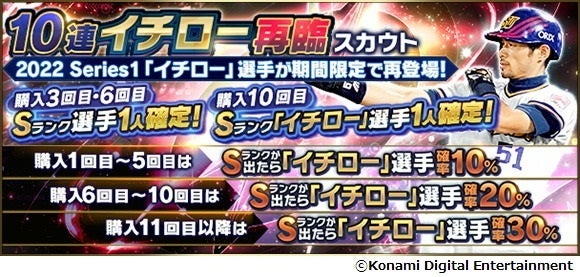 プロスピa 7周年 イチローセレクション 10月21日 金 に登場 株式会社コナミデジタルエンタテインメントのプレスリリース プロスピa 7周年 イチローセレクション 10月21日 金 に登場 株式会社コナミデジタルエンタテインメントのプレスリリース