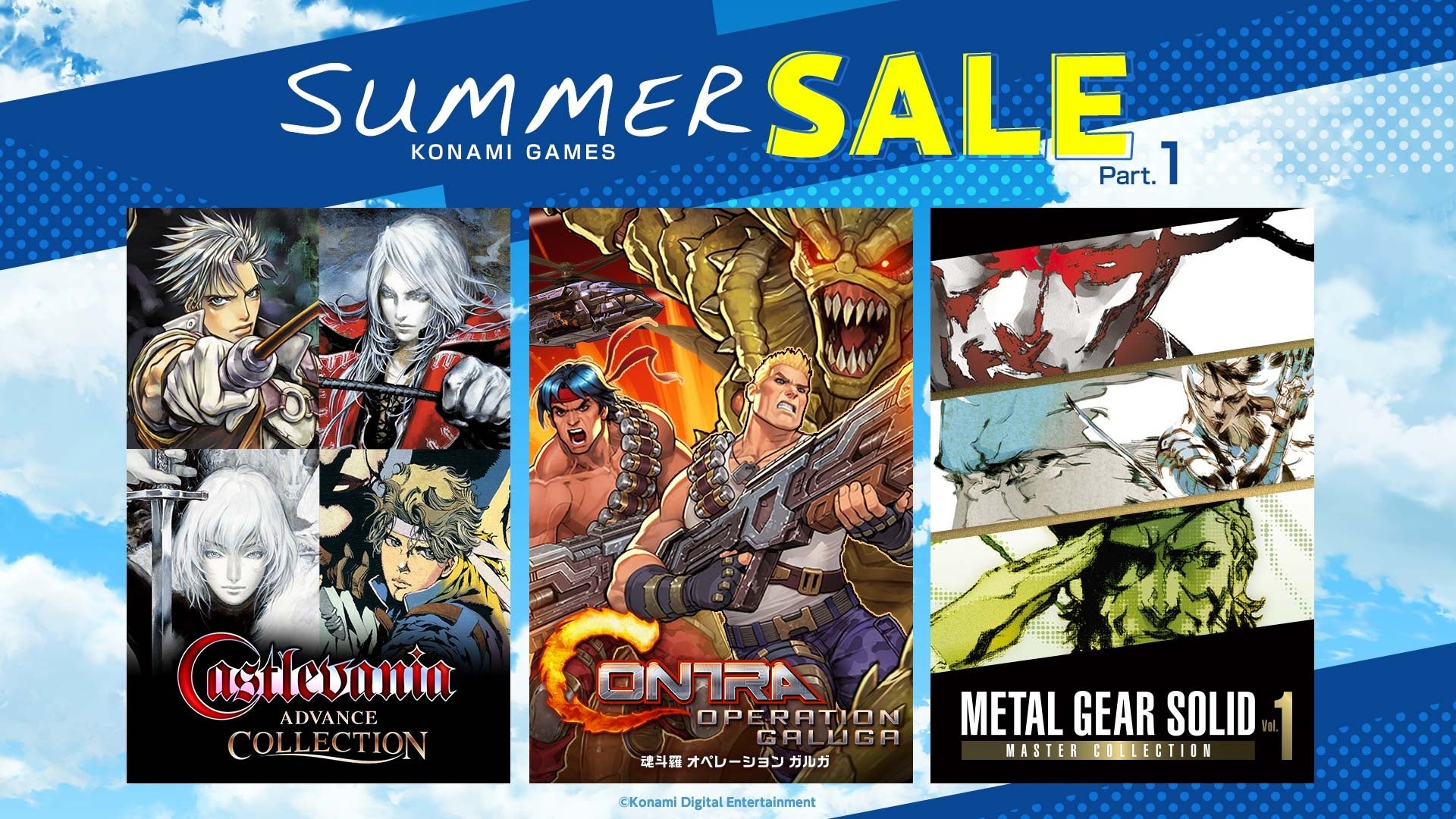 KONAMIサマーセール!メタルギアや魂斗羅新作が最大90%オフ! KONAMIサマーセール!メタルギアや魂斗羅新作が最大90%オフ!