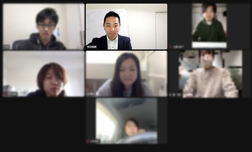 1月26日の朝礼の様子。チャットなども使い簡単なワークをすることも