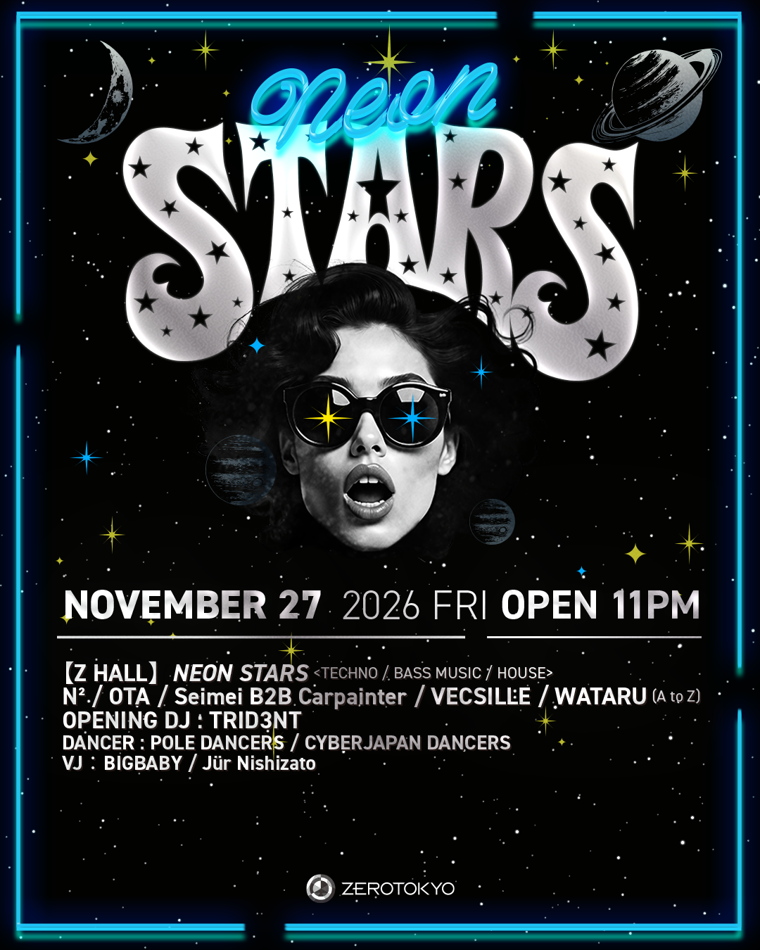「FROM ZERO TO THE STARS」をテーマにダンスミュージックの将来を担う若きスターたちがクロスオーバーする【NEON STARS】第４弾開催決定!!