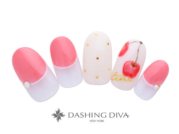 バルーンフレンチに合わせたキュートなチェリーアート