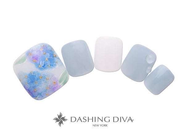 ふわり優しい紫陽花アートに水滴を組み合わせて