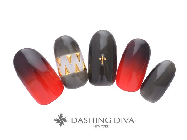 ダークグラデに牙アート＆プチクロスでクールにアップデート