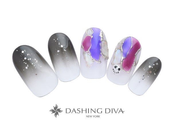 ミラーのラインアートで立体感をプラスしたハロウィンカラー