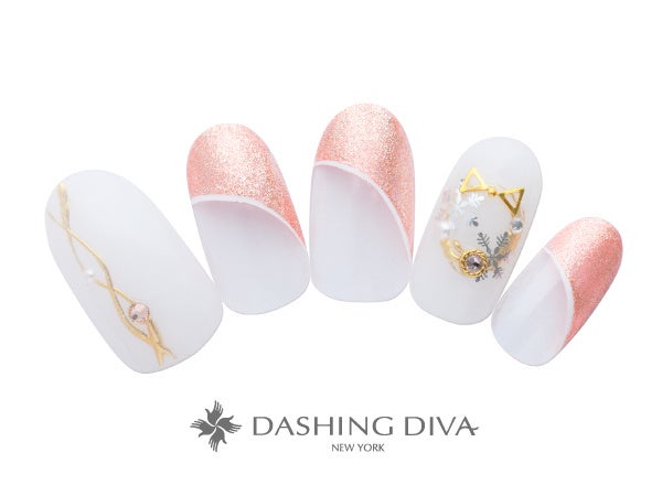 斜めフレンチにミラーラインとリースで上品な仕上がりに