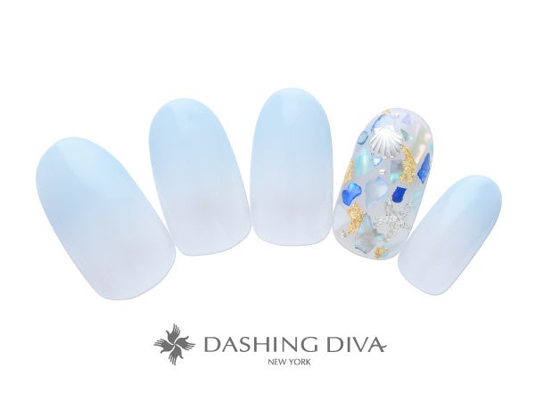 同系色のシェルストーンで海を感じて涼やかに