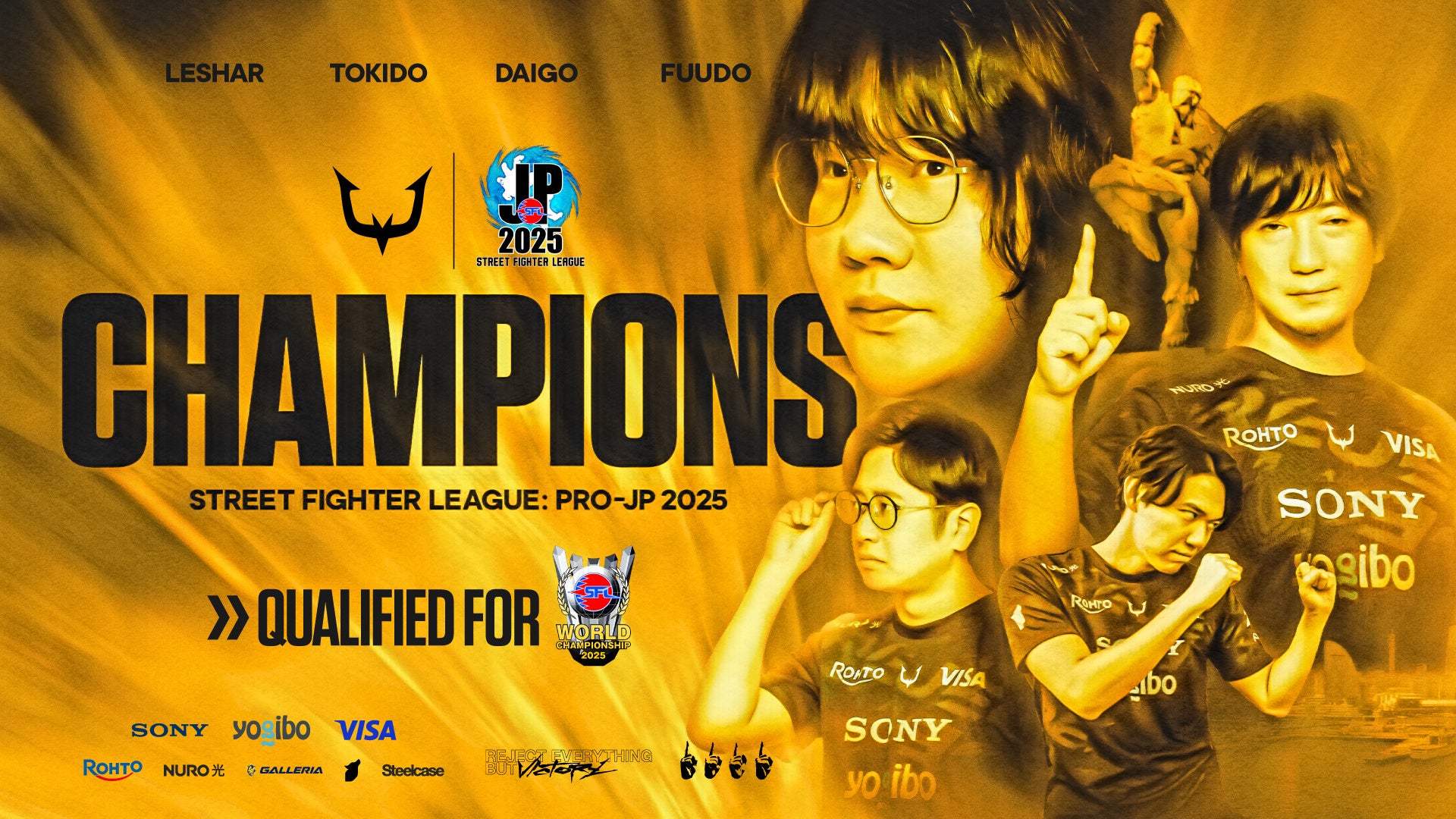 REJECT、ストリートファイターリーグ優勝！世界へ！記念グッズも