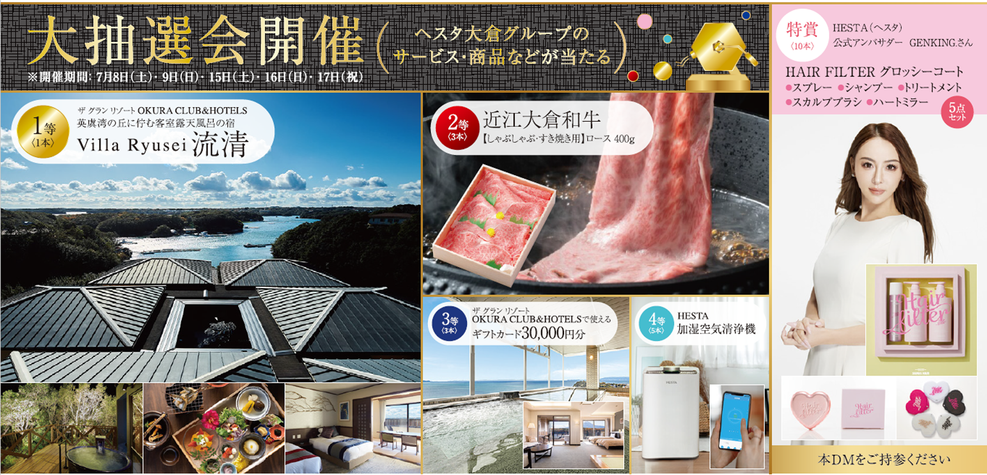 大抽選会の賞品一覧