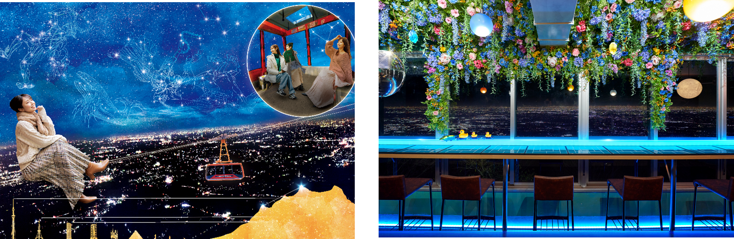 冬の筑波山ロープウェイ・ナイトクルーズ