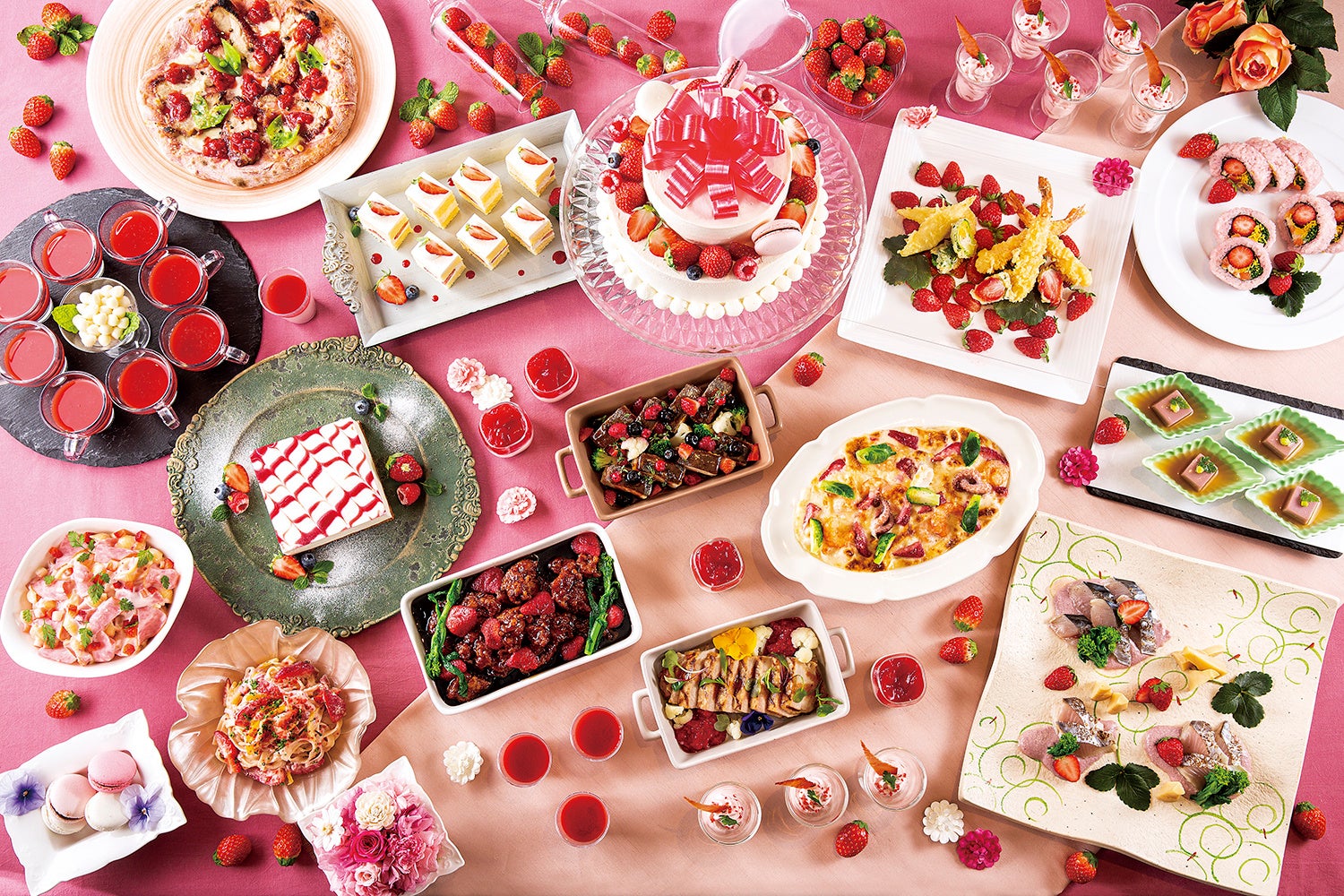 ａ.様　確認用　いちご　ピンク　ランチクロス　46×46 a.様確認用いちごピンクランチクロス46×46