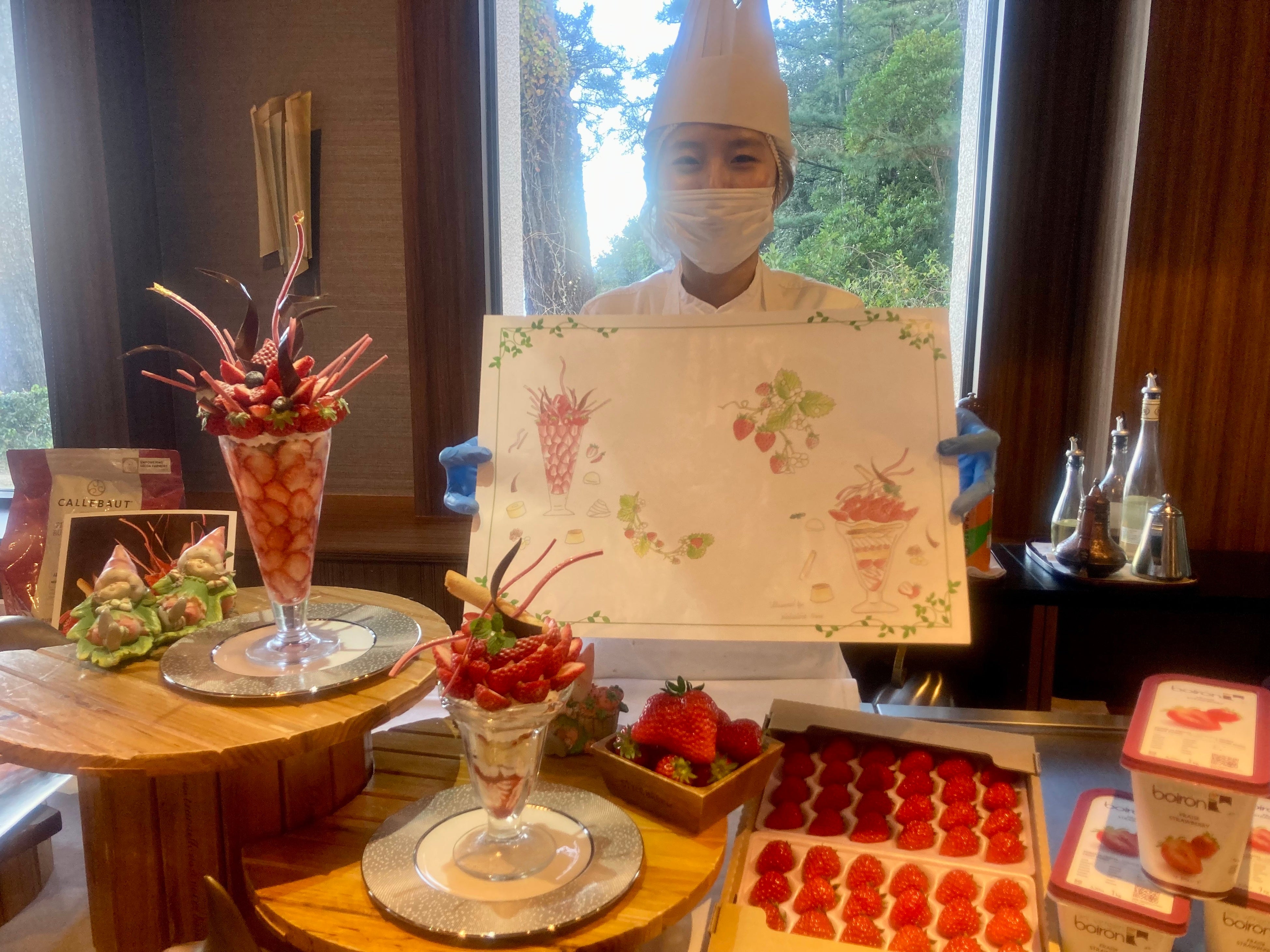 パティシエ手描きのランチョンマット