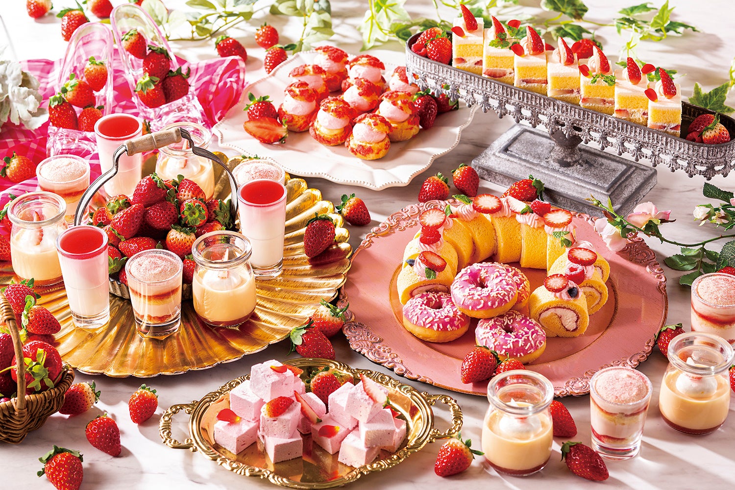 いちごづくしのスイーツ各種